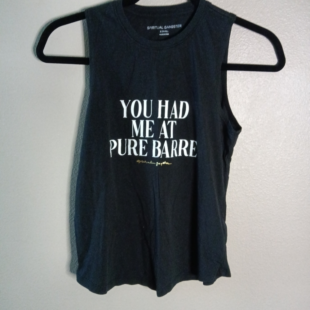 Spiritual Gangster Muscle Top Pure Barre Black XS